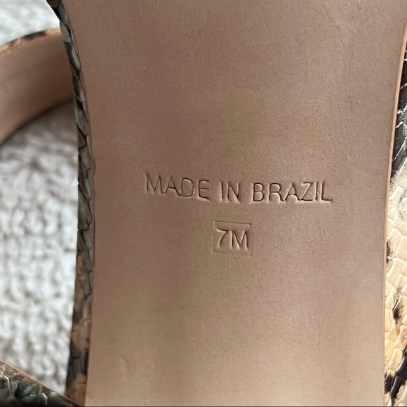 Steve Madden Amaya Clear Slide Sandal Blue Snake Reptile Print Leather Y2K Sz 7 - Picture 6 of 15